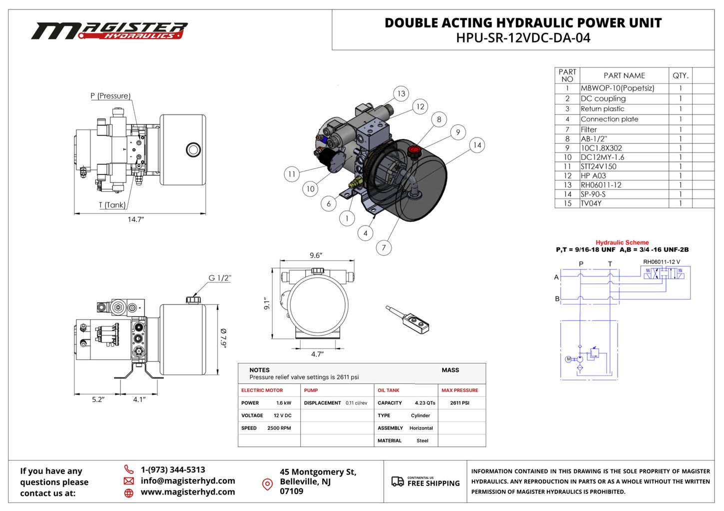 HPU SR 12VDC DA 04 4
