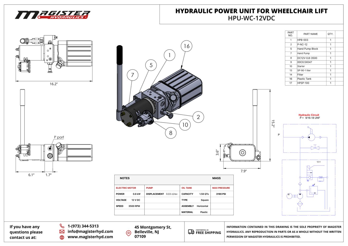 HPU WC 12VDC 5