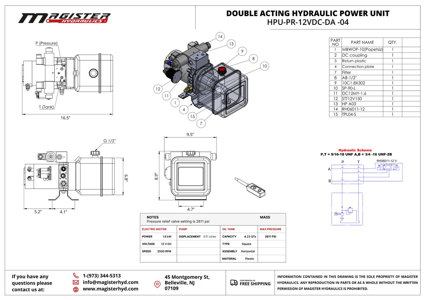 HPU PR 12VDC DA 04 6