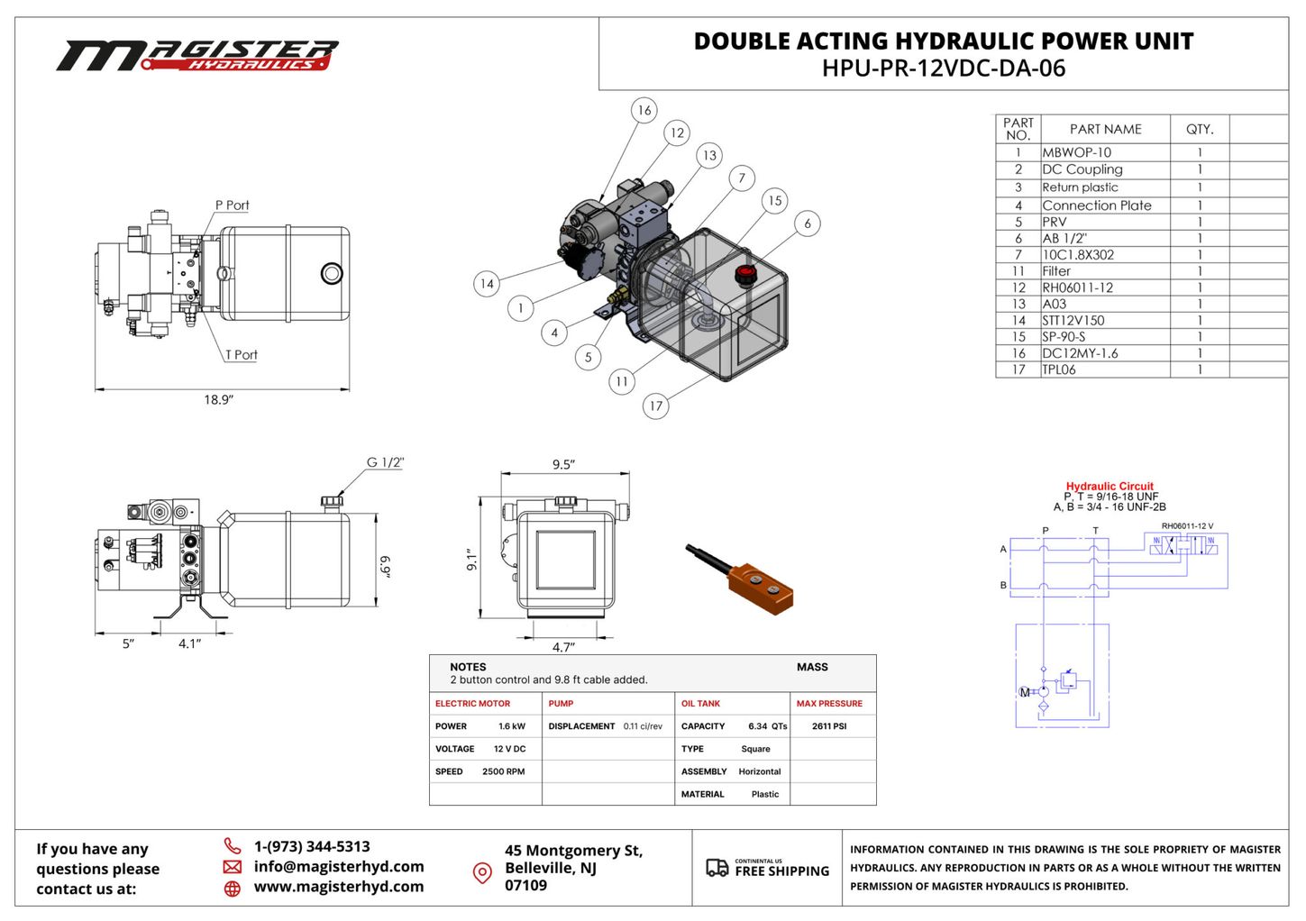 HPU PR 12VDC DA 06 6