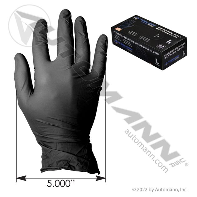 Automann 571.G1001XL Nitrile Gloves 100ct Black 4mil X-Large